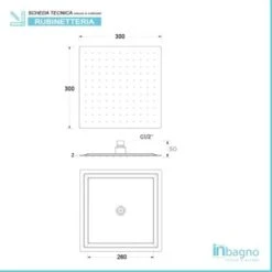 Soffione Doccia Slim Quadrato 30x30 Cm In Acciaio Cromato -Hansgrohe Negozio 31938081 3