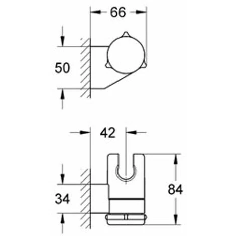 Grohe Tempesta - Supporto Doccia A Muro, Cromato 27595000 2 Grohe Tempesta - Supporto Doccia A Muro, Cromato 27595000 - immagine 2
