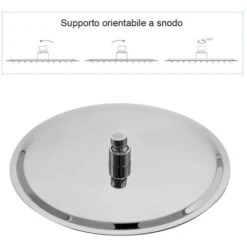 Set Doccia Cromato Con Braccio Tondo 40 Cm + Soffione Tondo 30 Cm 9 Set Doccia Cromato Con Braccio Tondo 40 Cm + Soffione Tondo 30 Cm -Hansgrohe Negozio 32028368 5