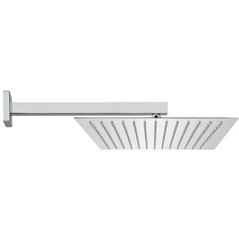 Set Doccia Quadrato Cromo Con Braccio 40 Cm + Soffione In Acciaio 25x25 Cm 1 Set Doccia Quadrato Cromo Con Braccio 40 Cm + Soffione In Acciaio 25x25 Cm
