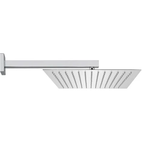 Set Doccia Quadrato Cromo Braccio 40 Cm + Soffione Acciaio 30x30 Cm 1 Set Doccia Quadrato Cromo Braccio 40 Cm + Soffione Acciaio 30x30 Cm