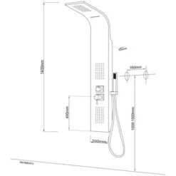Colonna Doccia 001 Con 4 Funzioni In Acciaio Inox Getto A Cascata Cromo Lucida -Hansgrohe Negozio 32698861 5
