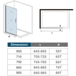 WALK IN Parete Doccia Movibile Girevole Verso Interno E Esterno 65x185 Cm In Cristallo 6 Mm Trasparente Temperato Anticalcare Telaio Cromato Lucido -Hansgrohe Negozio 32759105 5