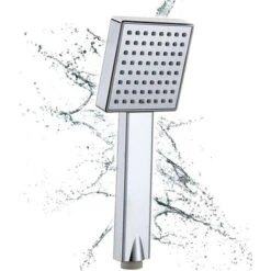 Soffione Doccia Bagno Quadrato Getto Fisso Effetto Pioggia Silver Bagno Moderno