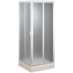 Box Doccia Scorrevole In Acrilico Mod. Venere H 185 70x70 Cm Con Apertura Centrale