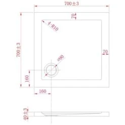 Piatto Doccia In Acrilico Bordato Bianco Lucido Mod. Flower 70x70x4 Cm Quadrato -Hansgrohe Negozio 3310288 5