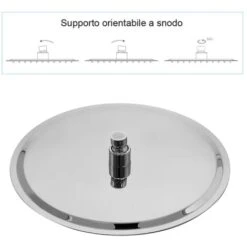 Set Doccia Cromo Braccio Tondo 35 Cm + Soffione Tondo 20 Cm In Acciaio -Hansgrohe Negozio 34190356 5