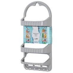 Mensola Doccia Ankora Rettangolare 3 Ripiani In Plastica Grigio 27X12X62 Cm