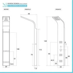 Pannello Doccia Idromassaggio In Acciaio Inox Effetto Marmo Con 4 Funzioni -Hansgrohe Negozio 35010335 4