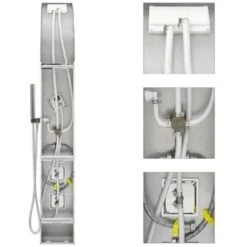 Pannello Doccia Idromassaggio In Acciaio Inox Effetto Marmo Con 4 Funzioni -Hansgrohe Negozio 35010335 5