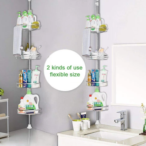 Mensola Doccia Telescopica In Acciaio Inox A 4 Ripiani Per Bagno Doccia 2 Mensola Doccia Telescopica In Acciaio Inox A 4 Ripiani Per Bagno Doccia - immagine 2