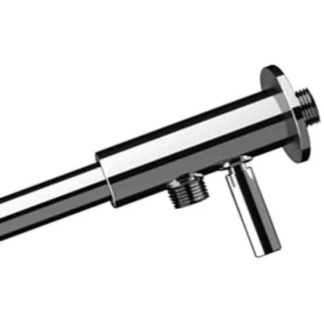 Braccio Doccia Minimal In Ottone Cromato 40 Cm Con Deviatore 3 Braccio Doccia Minimal In Ottone Cromato 40 Cm Con Deviatore - immagine 3