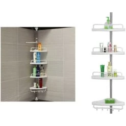 Scaffale Angolare Da Bagno Telescopico Salvaspazio Regolabile 225/280cm Bianco -Hansgrohe Negozio 36242354 3