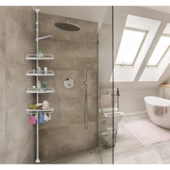 Scaffale Angolare Da Bagno Telescopico Salvaspazio Regolabile 225/280cm Bianco -Hansgrohe Negozio 36242354 5