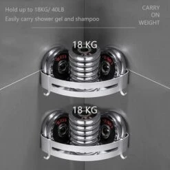 SOEKAVIA Mensola Doccia, Senza Forare Mensola Doccia Con Gancio E Adesivo Magico, Mensola Doccia Multifunzione Cestino Doccia Portaoggetti Doccia - Mensola Doccia In Alluminio (strato Singolo) -Hansgrohe Negozio 36293871 5