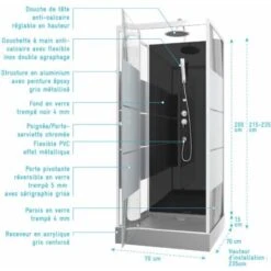 Doccia Quadrata Cab 70x70x225cm - Scratchy 70 -Hansgrohe Negozio 36406849 4