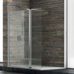 Ogomondo Walk-in Doccia Con Anta Basculante E Staffa Cristallo 8 Mm Misure 97-99xh200 Cm - Confezione 1