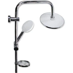 Colonna Doccia Da Bagno Saliscendi Con Soffione Fisso Tondo Doccetta Telefono Multigetto Asta 98 Cm Con Portasapone Sistema Anticalcare Box Doccia -Hansgrohe Negozio 38272379 3