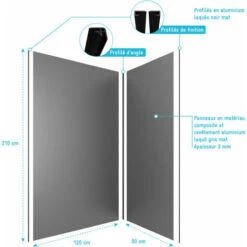 Pack Grey Pannelli A Parete - Alluminio Con Profilo Angolare E Finitura Anodizza Per Stuoia Nera -Hansgrohe Negozio 39811304 4