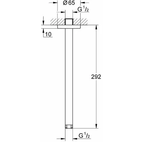 Grohe Rainshower - Braccio Doccia A Soffitto, Cromato 28497000 2 Grohe Rainshower - Braccio Doccia A Soffitto, Cromato 28497000 - immagine 2