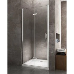 Porta Box Doccia Con Apertura A Libro Pieghevole A Soffietto Per Installazione In Nicchia H 190 Cromo Trasparente Anticalcare Misura 58-61,5 -Hansgrohe Negozio 42155017 3