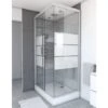 Cabina Doccia Rettangolare 110x80x215 Cm - Rettangolo A Strisce Argentato