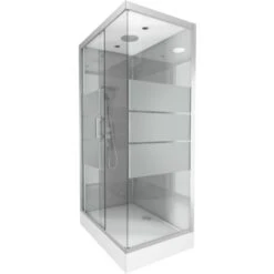 Cabina Doccia Rettangolare 110x80x215 Cm - Rettangolo A Strisce Argentato -Hansgrohe Negozio 42704406 3