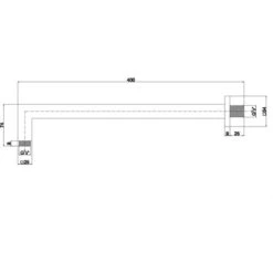 BRACCIO DOCCIA QUADRATO PER SOFFIONE IN OTTONE CROMATO -Hansgrohe Negozio 42744713 3