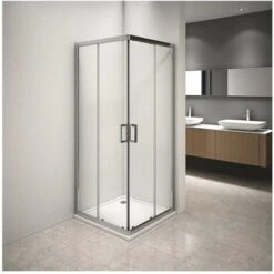 Box Doccia Angolare Con Vetro Trasparente - 80x80 Cm