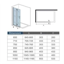 Walk In Parete Doccia Movibile 2 Pannelli Pieghevoli A Libro 65x190 Cm In Vetro 5 Mm Trasparente Temperato Anticalcare Telaio Nero Opaco 9 Walk In Parete Doccia Movibile 2 Pannelli Pieghevoli A Libro 65x190 Cm In Vetro 5 Mm Trasparente Temperato Anticalcare Telaio Nero Opaco -Hansgrohe Negozio 43266817 5