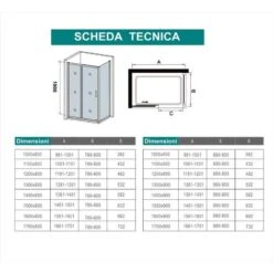190 Cm Box Doccia Angolare Porta Scorrevole Con Parete Fissa 130x80cm In Vetro Temperato Serigrafato Opaco Graduale Profili Cromato Lucido -Hansgrohe Negozio 43266874 5