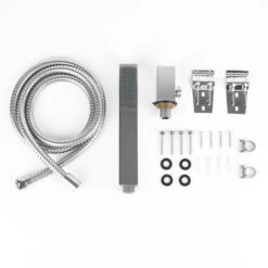 Pannello Colonna Doccia In Acciaio Inox, Funzioni Da Massaggi, Doccia A Pioggia E Doccetta 15x47x130cm D'argento -Hansgrohe Negozio 47300726 3