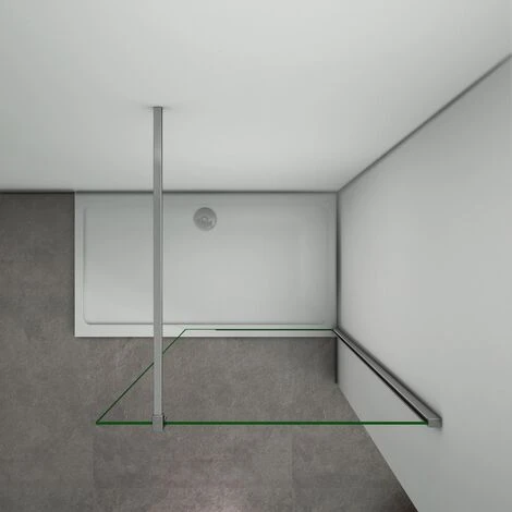Box Doccia Parete Walk In Con Barra Stabilizzatrice Tagliabile 140cm Cristallo Temperato Trasparente Easyclean 8mm 50x200cm 3 Box Doccia Parete Walk In Con Barra Stabilizzatrice Tagliabile 140cm Cristallo Temperato Trasparente Easyclean 8mm 50x200cm - immagine 3