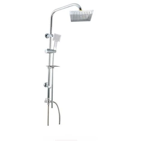 Trade Shop - Colonna Doccia Bagno Moderna Saliscendi Soffione Quadrato Portasapone 98cm 59395 1 Trade Shop - Colonna Doccia Bagno Moderna Saliscendi Soffione Quadrato Portasapone 98cm 59395