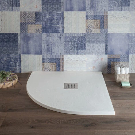 Piatto Doccia Semicircolare 90x90 Bianco In Resina Effetto Pietra Blan 1 Piatto Doccia Semicircolare 90x90 Bianco In Resina Effetto Pietra Blan