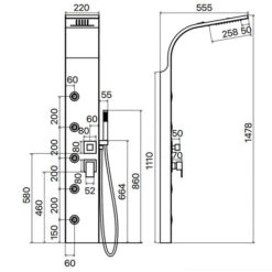 Pannello Doccia Idromassaggio In Acciaio Inox Spazzolato Modello Smeraldo -Hansgrohe Negozio 4975900 4