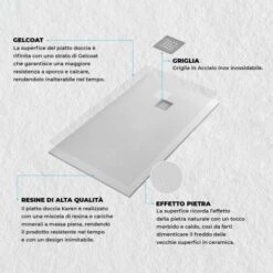 Piatto Doccia Filo Pavimento Karen 100x120 In Resina Bianco Pietra -Hansgrohe Negozio 49981191 3