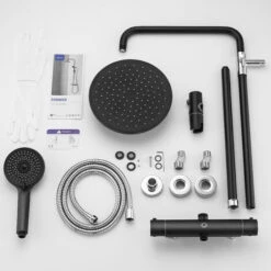 Cecipa Colonne Doccia Termostatiche 38 °C Colonna Doccia Termostatica Con Doccetta, Soffione A Pioggia, Set Doccia Termostatico Regolabile In Altezza Nero 9 Cecipa Colonne Doccia Termostatiche 38 °C Colonna Doccia Termostatica Con Doccetta, Soffione A Pioggia, Set Doccia Termostatico Regolabile In Altezza Nero -Hansgrohe Negozio 49990386 5