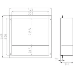 Nicchia Da Parete Senza Telaio In Acciaio Inox Con Ripiano Portaoggetti NT303010X - 30 X 30 X 10 Cm (L X A X P) - Colore Selezionabile Acciaio Satinato -Hansgrohe Negozio 50684943 5