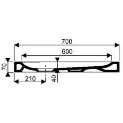 Vassoio Piatto Bastia XP 700 X 700 X 70 Mm Allia -Hansgrohe Negozio 51659901 3