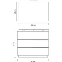 ARREDO BAGNO A TERRA 100CM CELESTE, SPECCHIO 100X60 CON LAMPADA NEW YORK -Hansgrohe Negozio 51764832 5