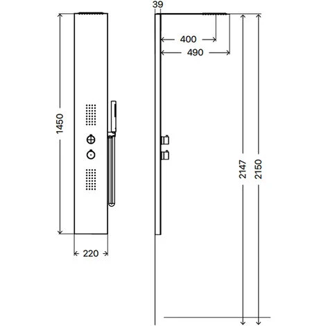 Pannello Doccia Idromassaggio Jesolo Acciaio Inox Nero Opaco Miscelatore Incasso A 3 Vie 4 Pannello Doccia Idromassaggio Jesolo Acciaio Inox Nero Opaco Miscelatore Incasso A 3 Vie - immagine 4