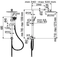 Colonna Doccia Cromata Con Braccio E Asta Estensibili - Serie Madeira -Hansgrohe Negozio 52493659 4