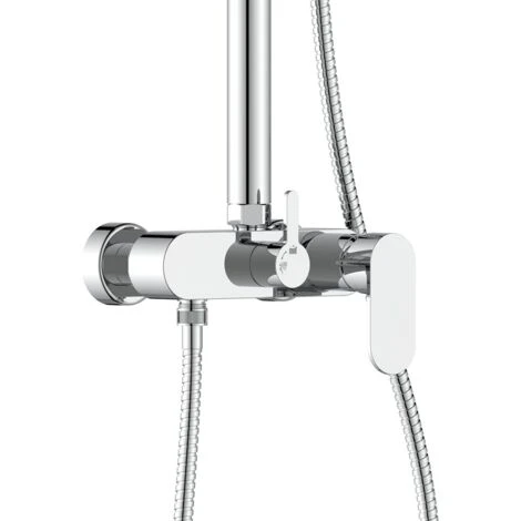 Colonna Doccia Cromata Con Braccio E Asta Estensibili - Serie Flores 3 Colonna Doccia Cromata Con Braccio E Asta Estensibili - Serie Flores - immagine 3