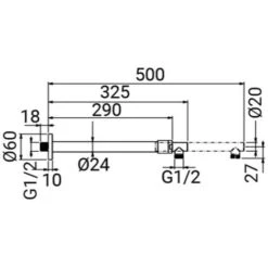 Braccio Doccia In Ottone Estensibile Da 35 A 50 Cm -Hansgrohe Negozio 52493664 4