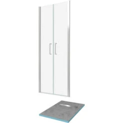 Pacchetto A Parete Doccia Da 80x200 Cm + Vassoio Doccia Con Piastrelle 80x120 Sovrapposizione -Hansgrohe Negozio 52871300 3