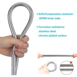 ONECE Tubo Flessibile Doccia 1.2 M In Acciaio Inox, Cavo Soffione Universale, Antitorsione, Adatto A Tutti I Soffione Doccia, Interfaccia Universale Standard (G1/2) -Hansgrohe Negozio 53052555 4