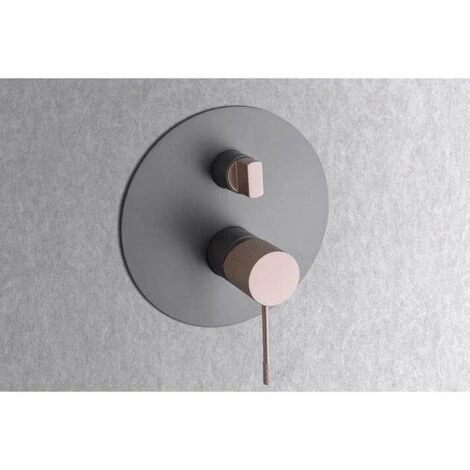 Linea Imex GPD038/GC Set Doccia Incasso Grigio Opaco E Champagne 2 Linea Imex GPD038/GC Set Doccia Incasso Grigio Opaco E Champagne - immagine 2