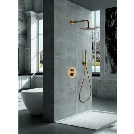 Set Doccia Termostatico Oro Spazzolato Linea Imex GTD038/OC 2 Set Doccia Termostatico Oro Spazzolato Linea Imex GTD038/OC - immagine 2