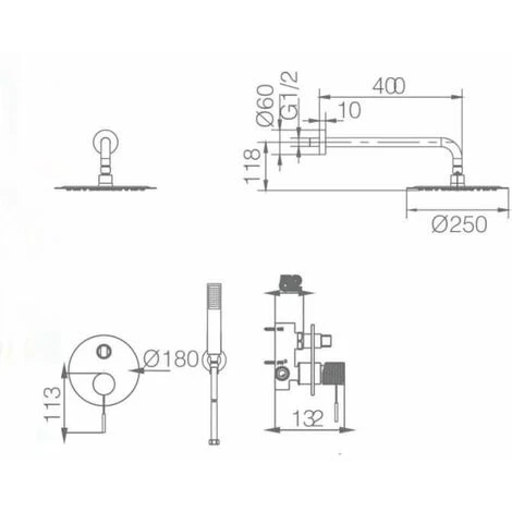 Set Doccia Termostatico Oro Spazzolato Linea Imex GTD038/OC 3 Set Doccia Termostatico Oro Spazzolato Linea Imex GTD038/OC - immagine 3